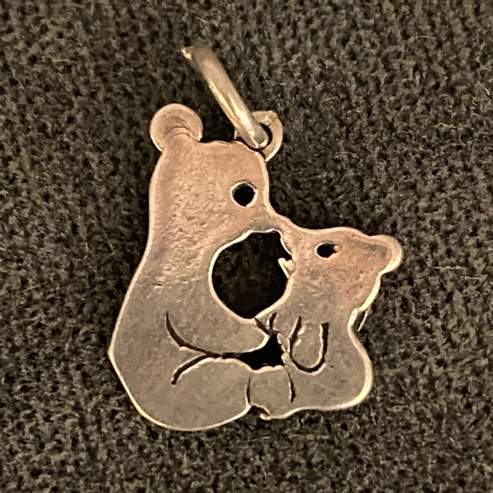 Sterling Silver Teddy Bear Charm, small